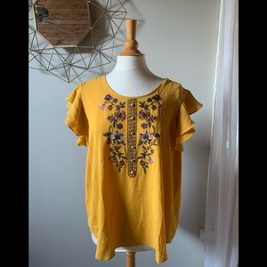 2xl short sleeve yellow women’s top